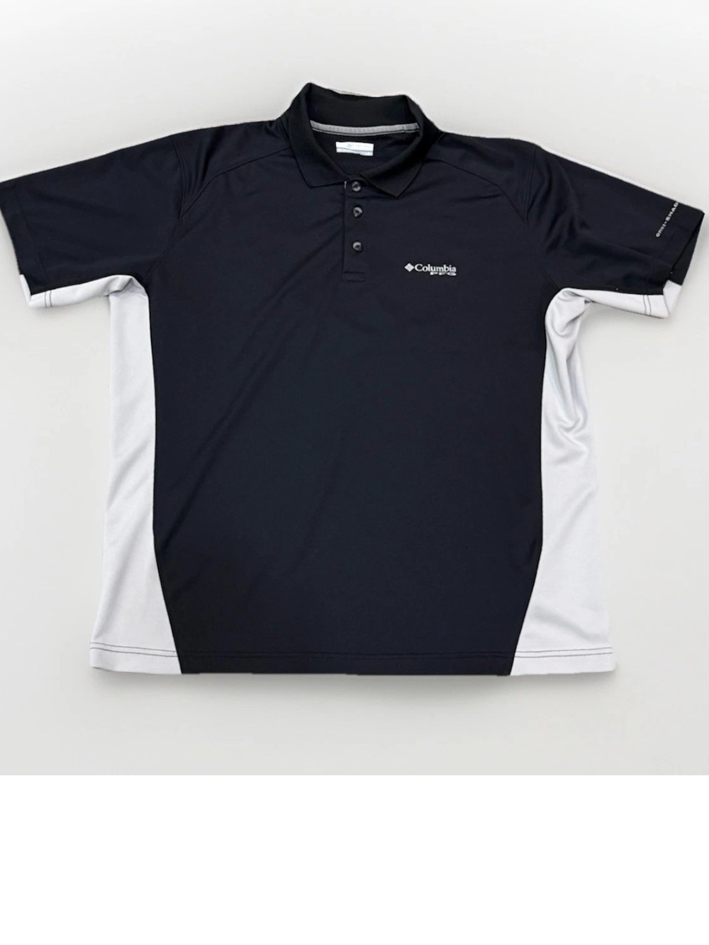 Columbia PFG Omni-Shade Polo Shirt Large Black Gray Performance Golf